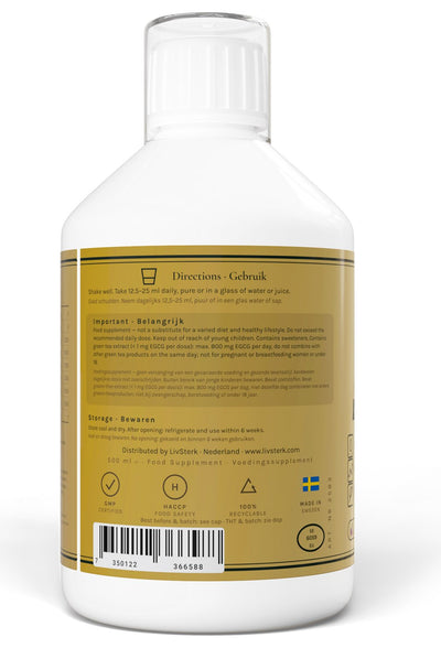 LivSterk Collageen & Hyaluronzuur 500 ml — gebruik en waarschuwingen