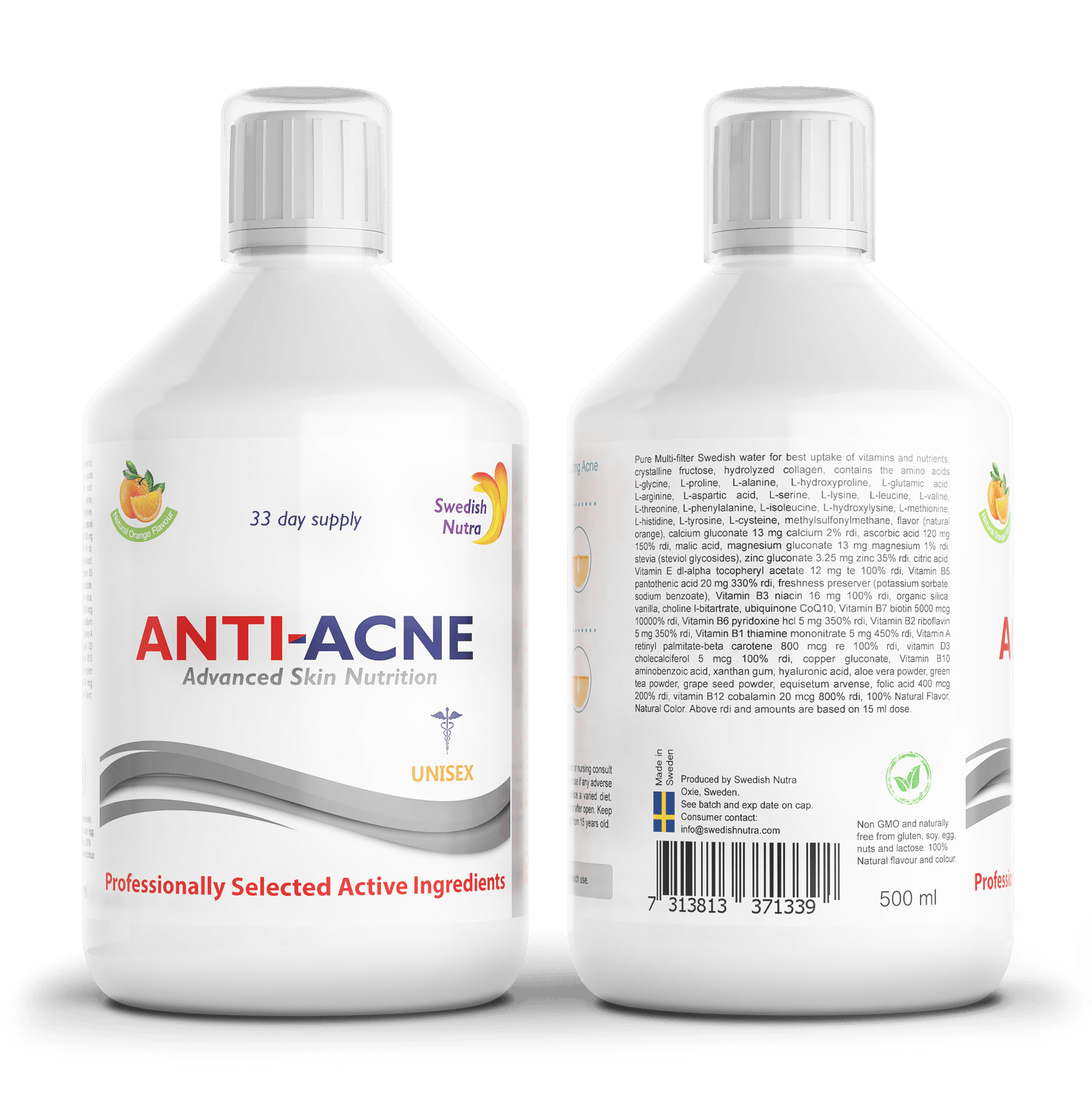 Vloeibaar anti-acne supplement voor een zuivere huid