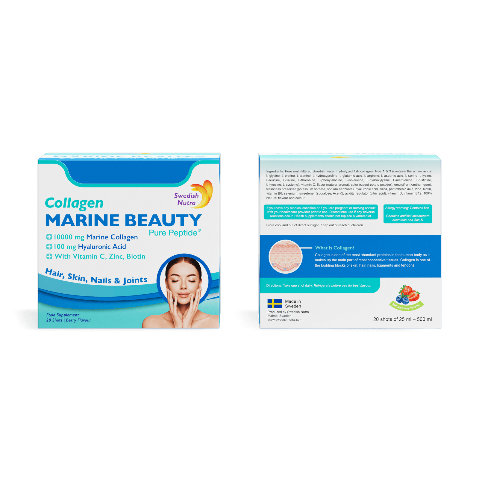 Vloeibare Collageen MARINE BEAUTY Shots voor stralende huid