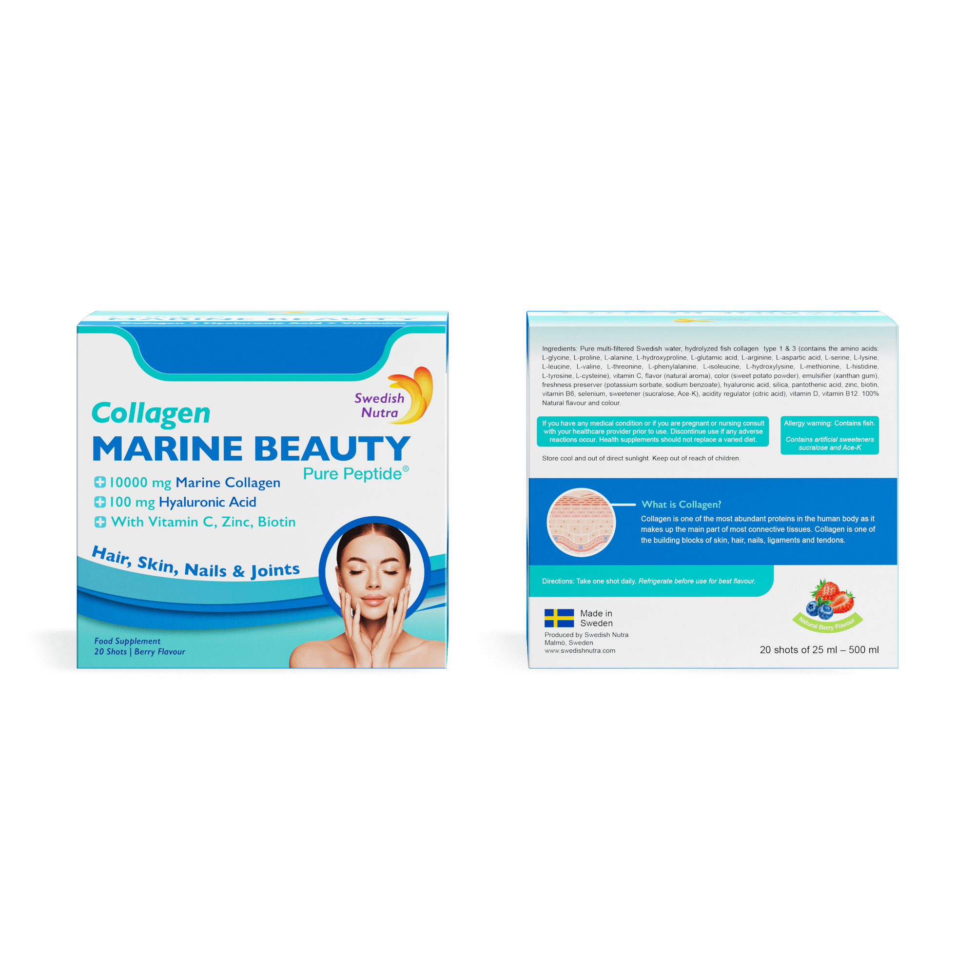 Vloeibare Collageen MARINE BEAUTY Shots voor stralende huid