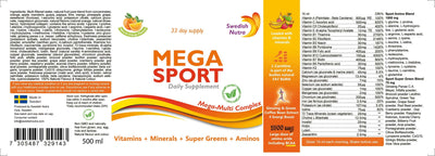 Oranje smaak Mega Sport supplement voor energie en prestaties