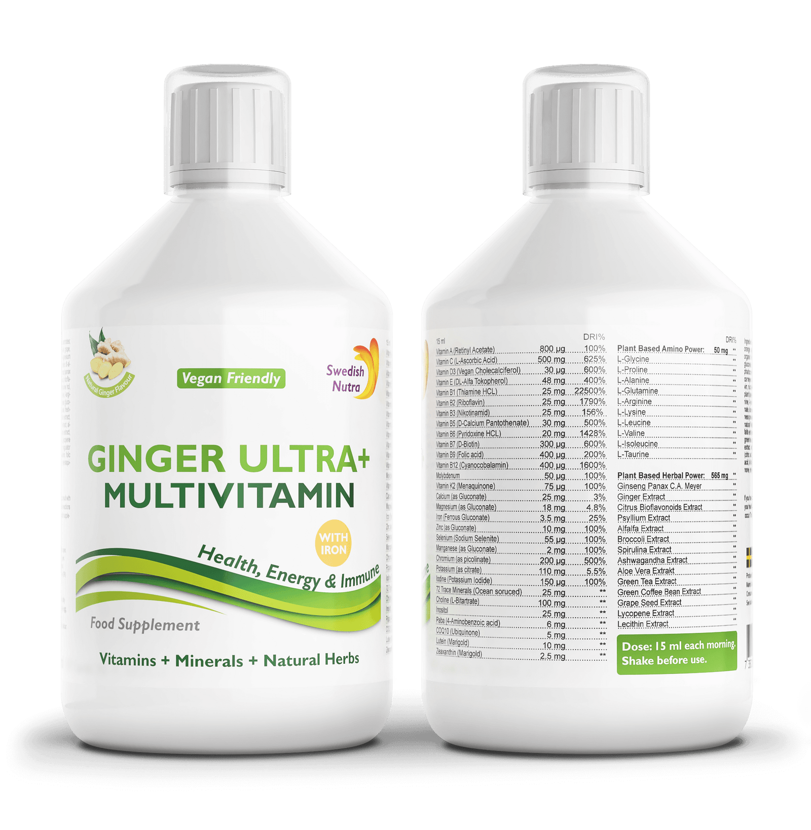 Vloeibaar GINGER ULTRA+ supplement voor optimale opname