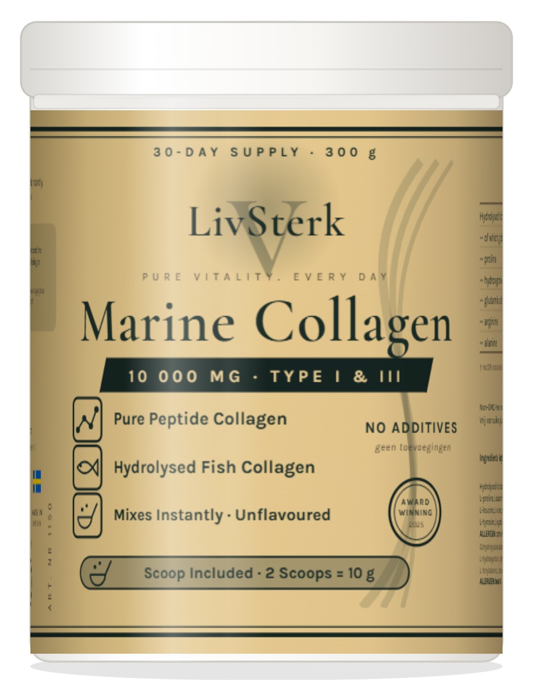 LivSterk Marine Collageen Poeder — 300 g pot