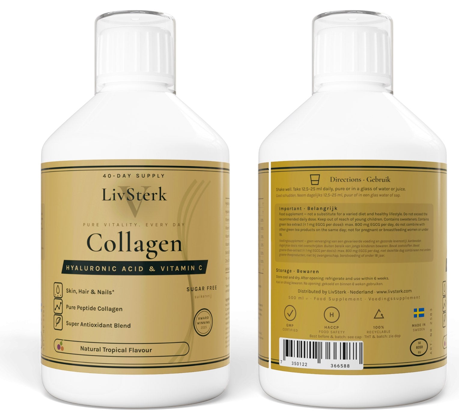 LivSterk Collageen — voor- en achterzijde